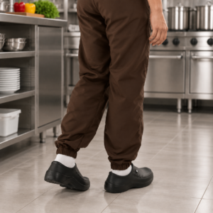 Pantalón Antifluido Jogger Café | Uniforme Cocina