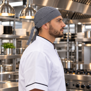 Cofia Antifluido Rayas Uniforme Cocina