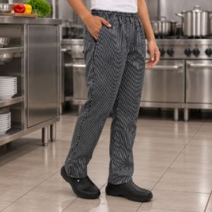 Pantalón Antifluido Bota Recta Rayas | Uniforme Cocina