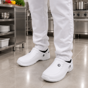Calzado Evacol con Tira Blanco | Antideslizante Cocina