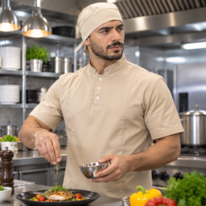 Cofia Antifluido Beige  Uniforme Cocina